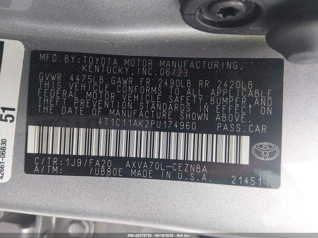 2023 TOYOTA CAMRY LE 9