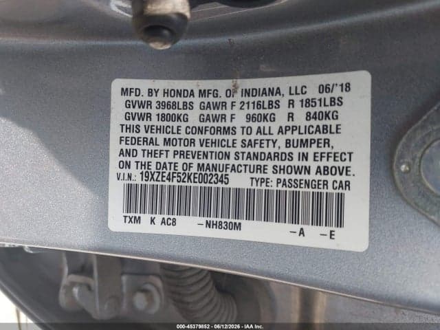 2019 HONDA INSIGHT EX 9