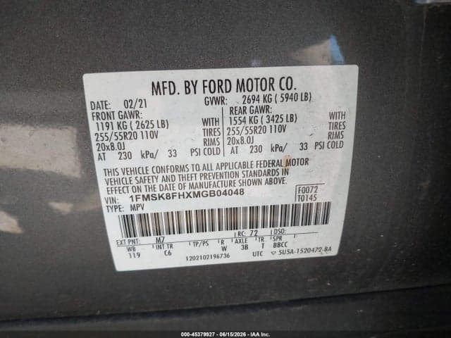 2021 FORD EXPLORER LIMITED 9