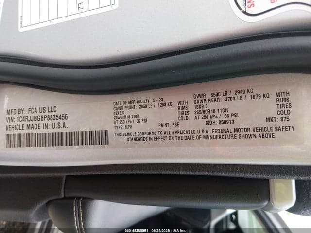 2023 JEEP GRAND CHEROKEE L LIMITED 4X2 9