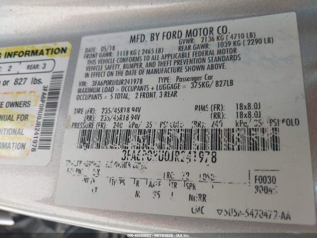 2018 FORD FUSION HYBRID TITANIUM 9