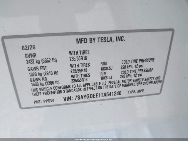 2026 TESLA MODEL Y ALL-WHEEL DRIVE/LONG RANGE LAUNCH SERIES/PREMIUM ALL-WHEEL DRIVE 9