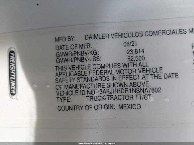 2022 FREIGHTLINER NEW CASCADIA 126 9