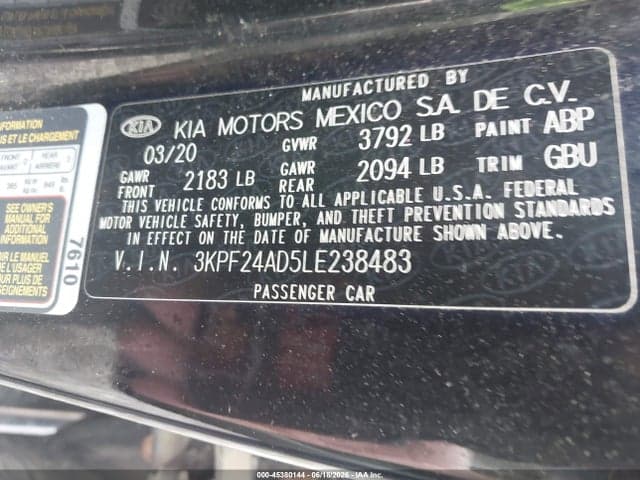 2020 KIA FORTE LXS 9