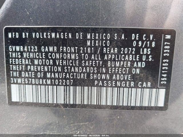 2019 VOLKSWAGEN JETTA 1.4T SEL 9