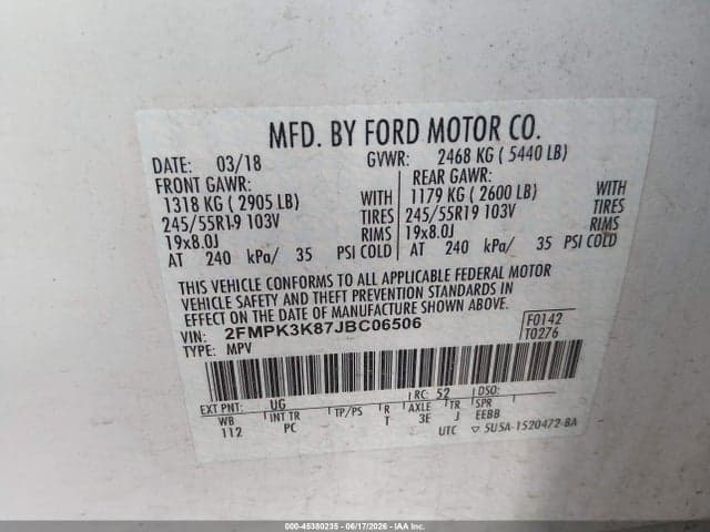 2018 FORD EDGE TITANIUM 9