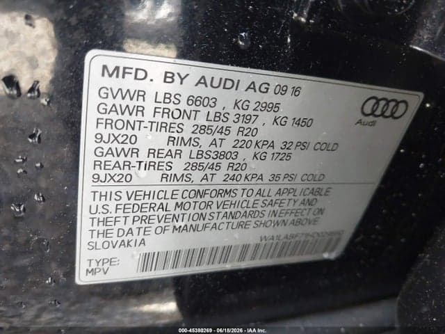 2017 AUDI Q7 3.0T PREMIUM 9