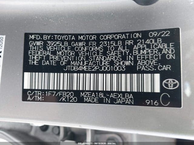 2023 TOYOTA COROLLA LE 9
