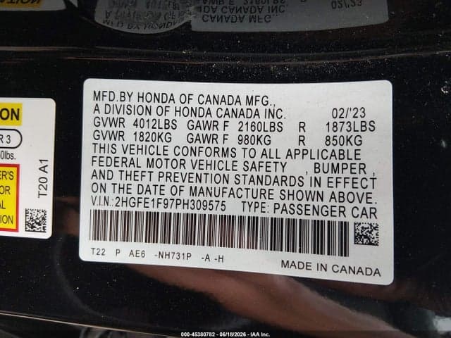 2023 HONDA CIVIC TOURING 9