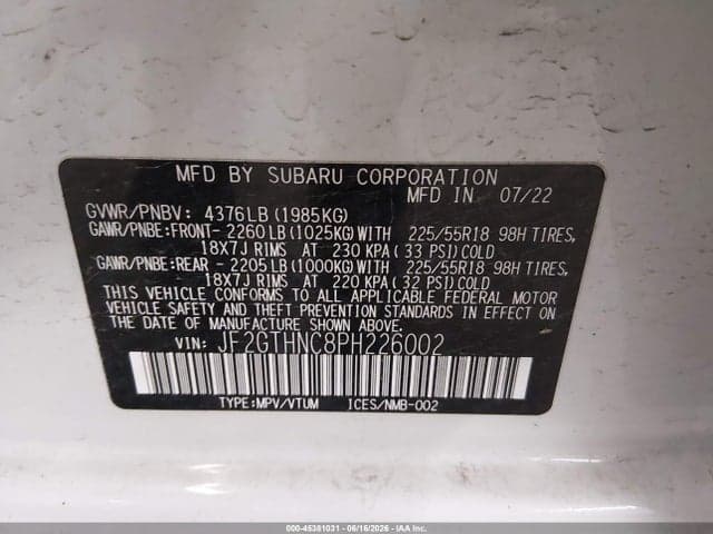 2023 SUBARU CROSSTREK LIMITED 9