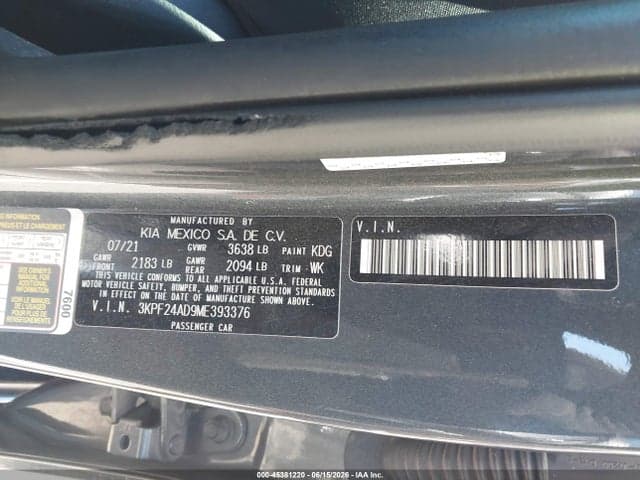 2021 KIA FORTE FE 9