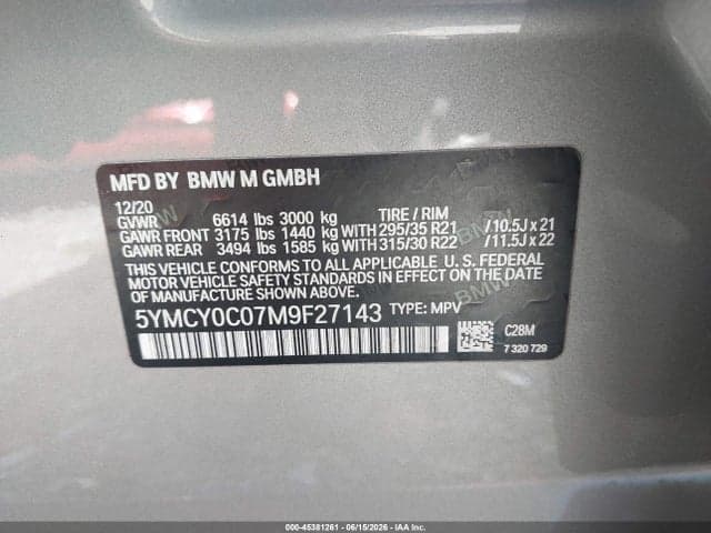 2021 BMW X6 M 9