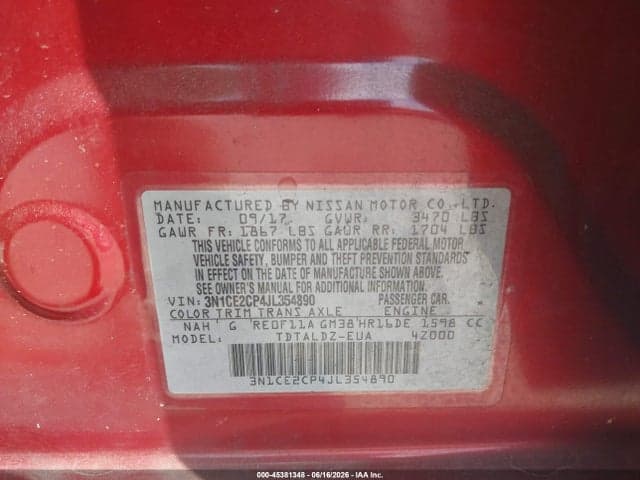 2018 NISSAN VERSA NOTE SV 9