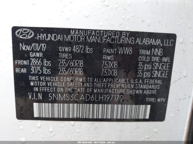 2020 HYUNDAI SANTA FE SEL 9