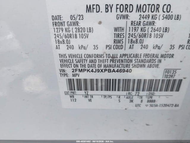 2023 FORD EDGE SEL 9