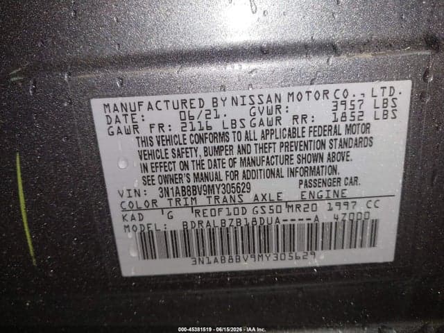 2021 NISSAN SENTRA S XTRONIC CVT 9