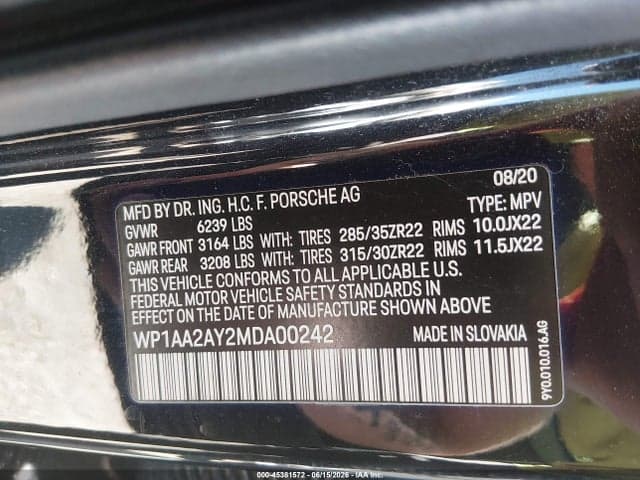 2021 PORSCHE CAYENNE 9
