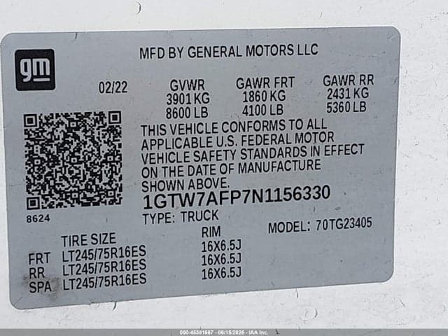 2022 GMC SAVANA CARGO RWD 2500 REGULAR WHEELBASE WORK VAN 9