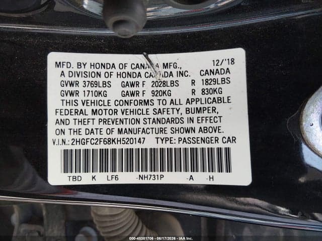 2019 HONDA CIVIC LX 9