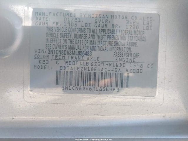 2021 NISSAN VERSA S XTRONIC CVT 9