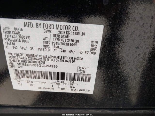 2016 FORD EXPLORER XLT 9