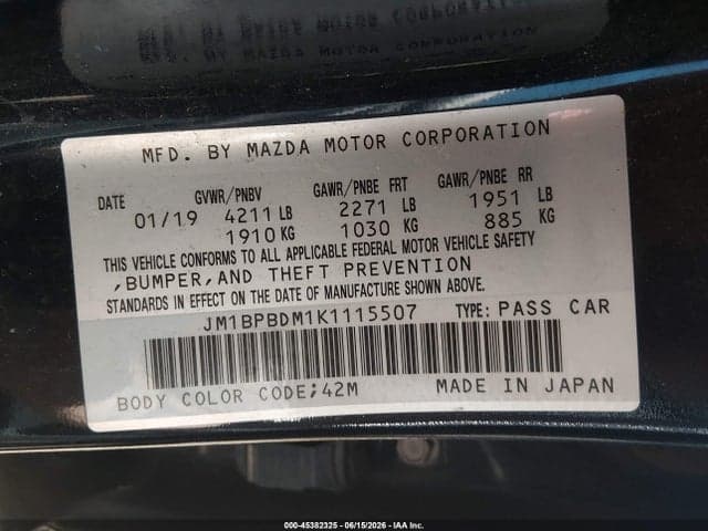 2019 MAZDA MAZDA3 PREFERRED PACKAGE 9