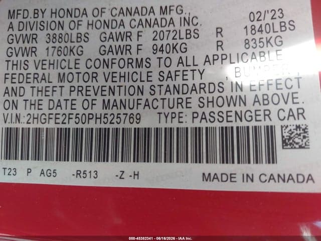 2023 HONDA CIVIC SPORT 9