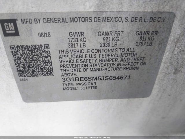 2018 CHEVROLET CRUZE LT AUTO 9