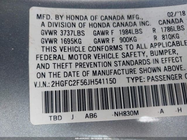 2018 HONDA CIVIC LX 9