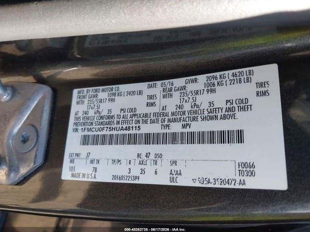 2017 FORD ESCAPE S 9