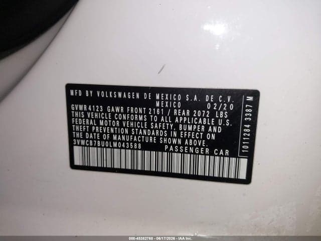 2020 VOLKSWAGEN JETTA 1.4T R-LINE/1.4T S/1.4T SE 9