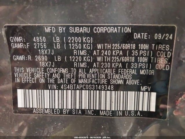 2025 SUBARU OUTBACK TOURING 9