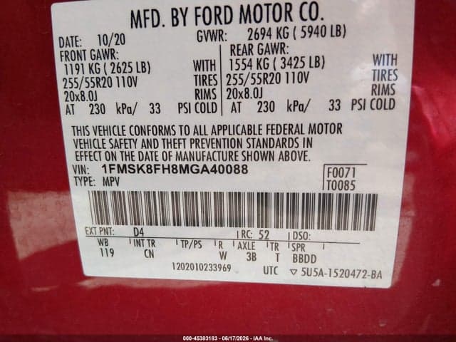 2021 FORD EXPLORER LIMITED 9