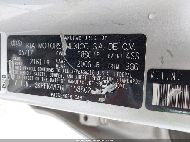 2017 KIA FORTE LX 9