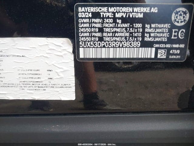 2024 BMW X3 XDRIVE30I 9