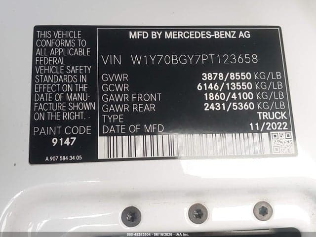 2023 MERCEDES-BENZ SPRINTER 1500 STANDARD ROOF 4-CYL GAS 9
