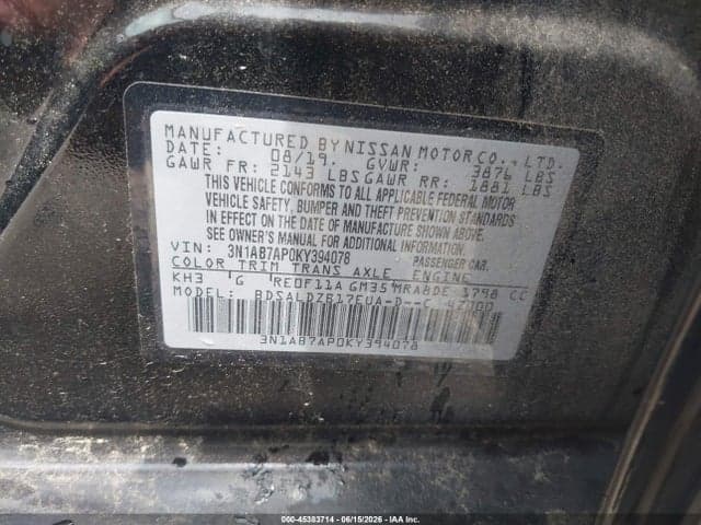2019 NISSAN SENTRA SV 9