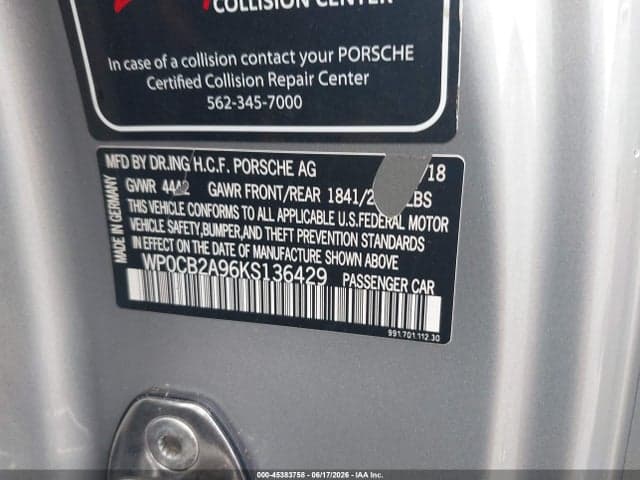 2019 PORSCHE 911 CARRERA 9