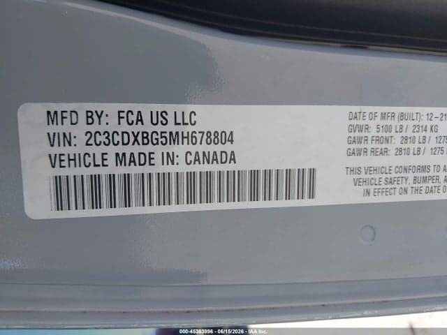 2021 DODGE CHARGER SXT RWD 9