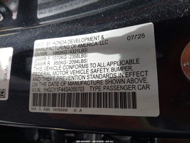 2025 HONDA ACCORD SE 9
