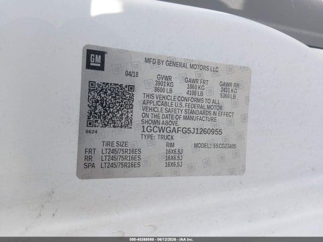 2018 CHEVROLET EXPRESS 2500 WORK VAN 9