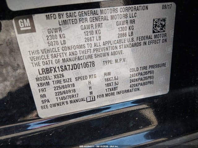 2018 BUICK ENVISION ESSENCE 9