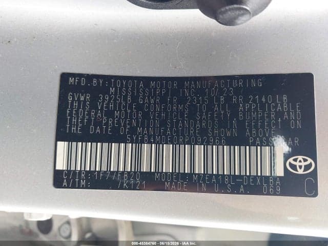 2024 TOYOTA COROLLA LE 9