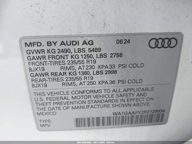 2024 AUDI Q5 PREMIUM 45 TFSI S LINE QUATTRO 9