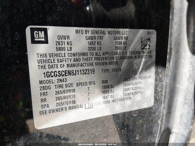 2018 CHEVROLET COLORADO 2WD LT 9