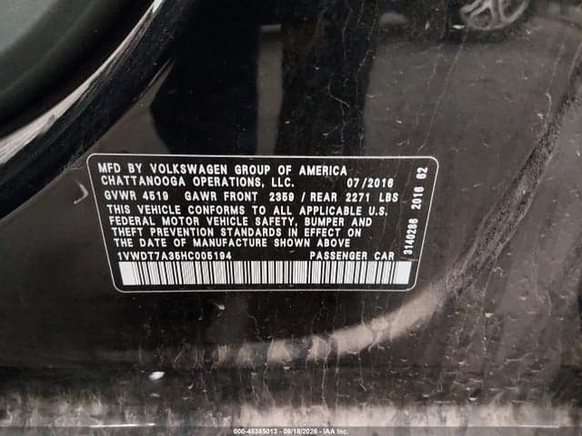 2017 VOLKSWAGEN PASSAT 1.8T R-LINE 9
