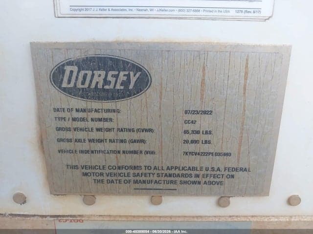 2023 DORSEY TRAILERS UNKNOWN 9