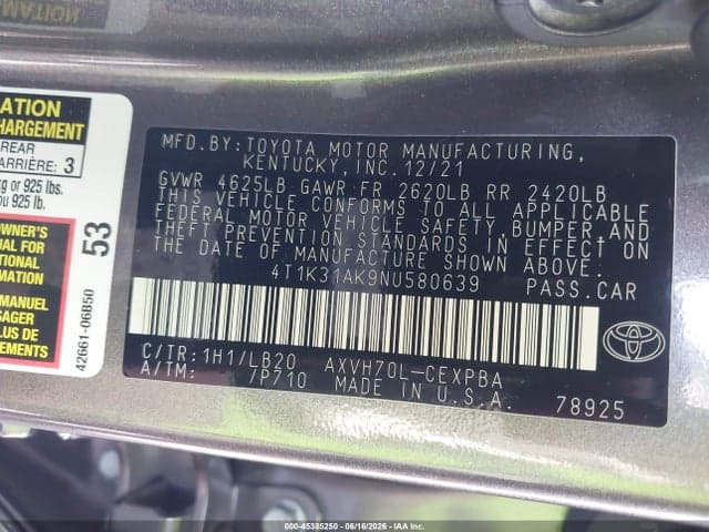 2022 TOYOTA CAMRY XSE HYBRID 9