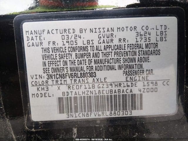2024 NISSAN VERSA 1.6 SR 8