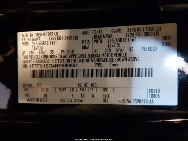 2017 FORD F-150 XLT 9